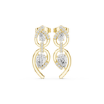 14K Solid Gold Lab Diamond Drop Earrings, Yellow Gold