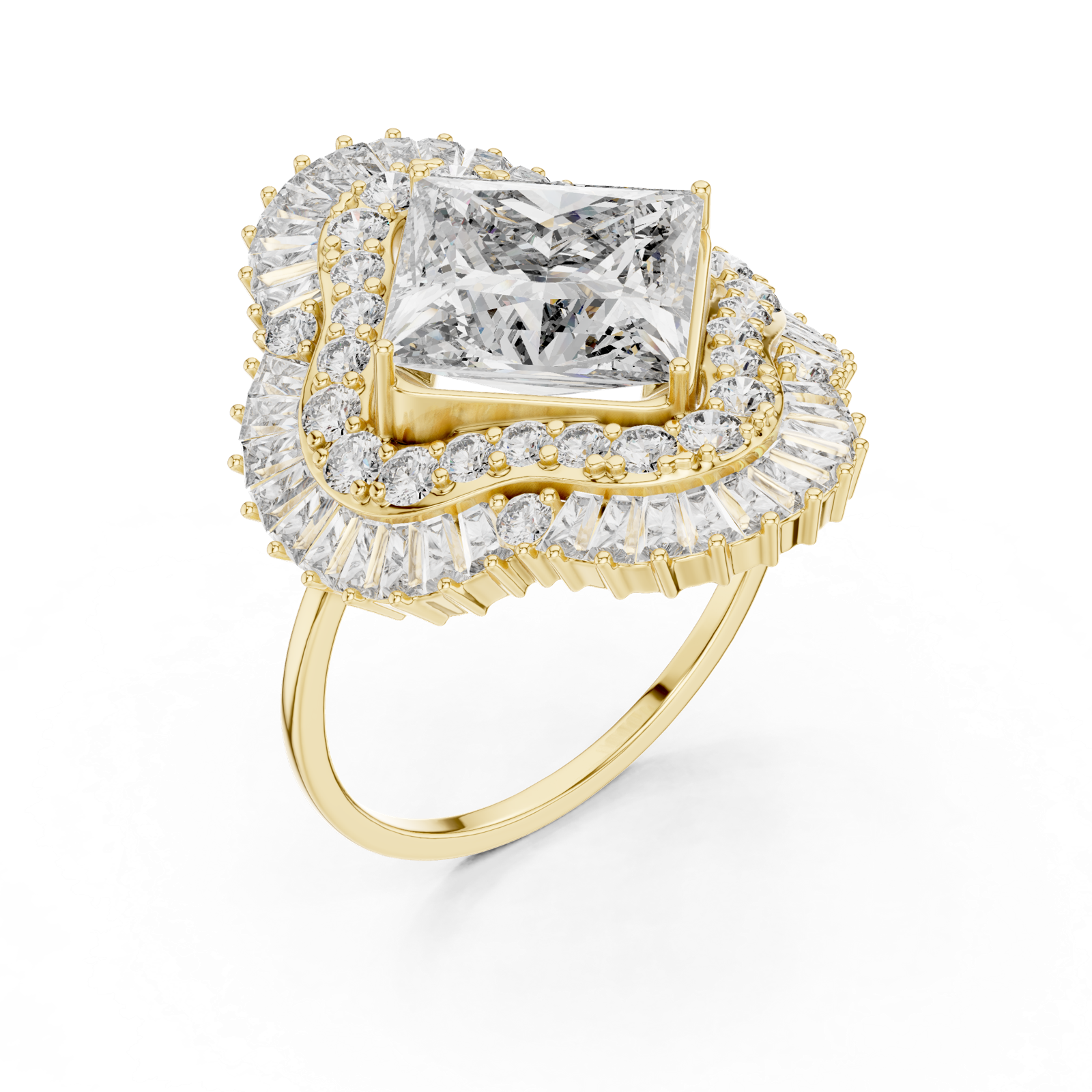 Gold Ring DR-6163, Yellow Gold, view 2