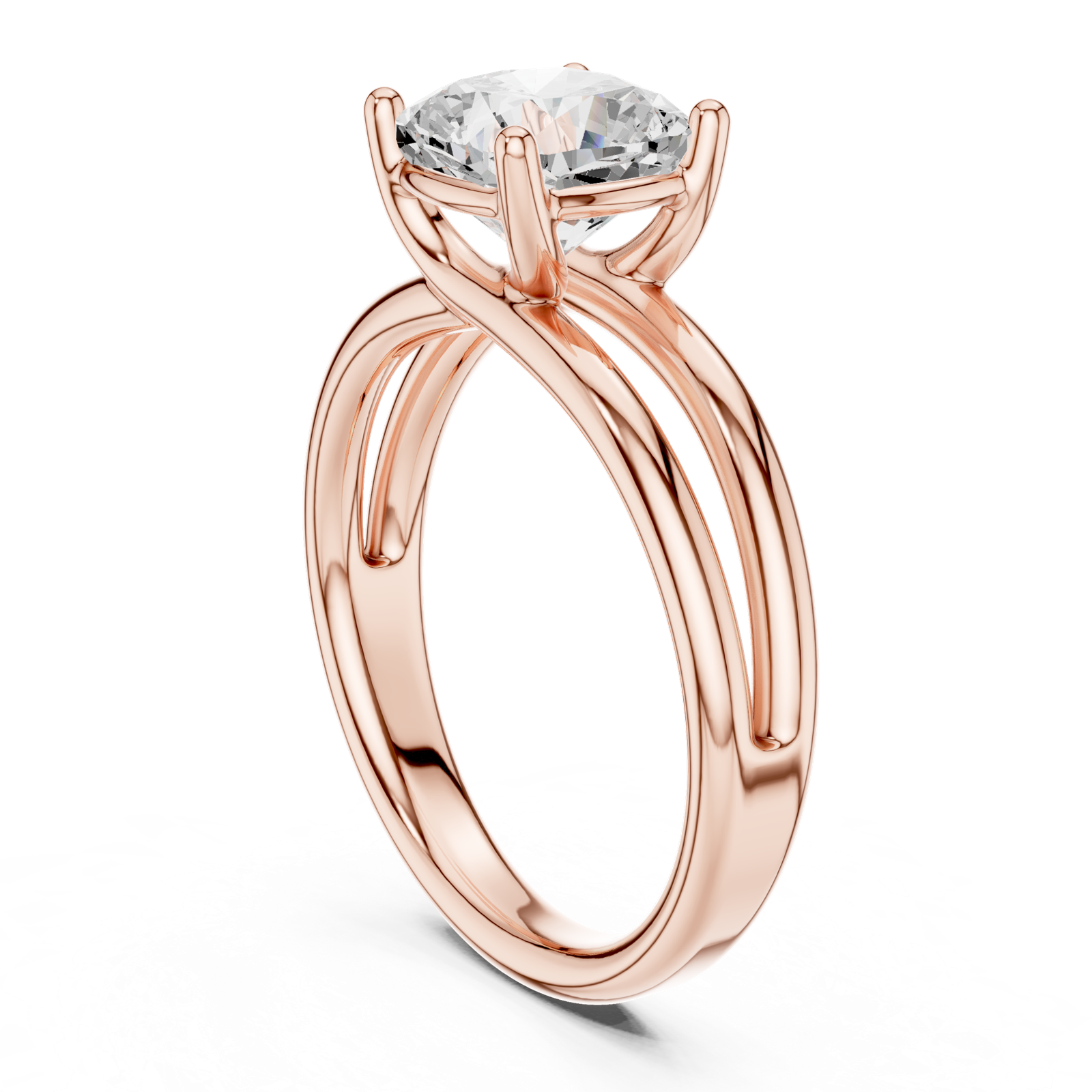 Gold Jewelry L36-9, Cushion center stone, Rose Gold, view 1