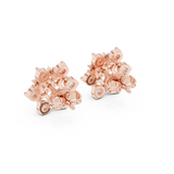 14K Solid Gold Lab Diamond Star Cluster Earrings, Rose Gold, view 3
