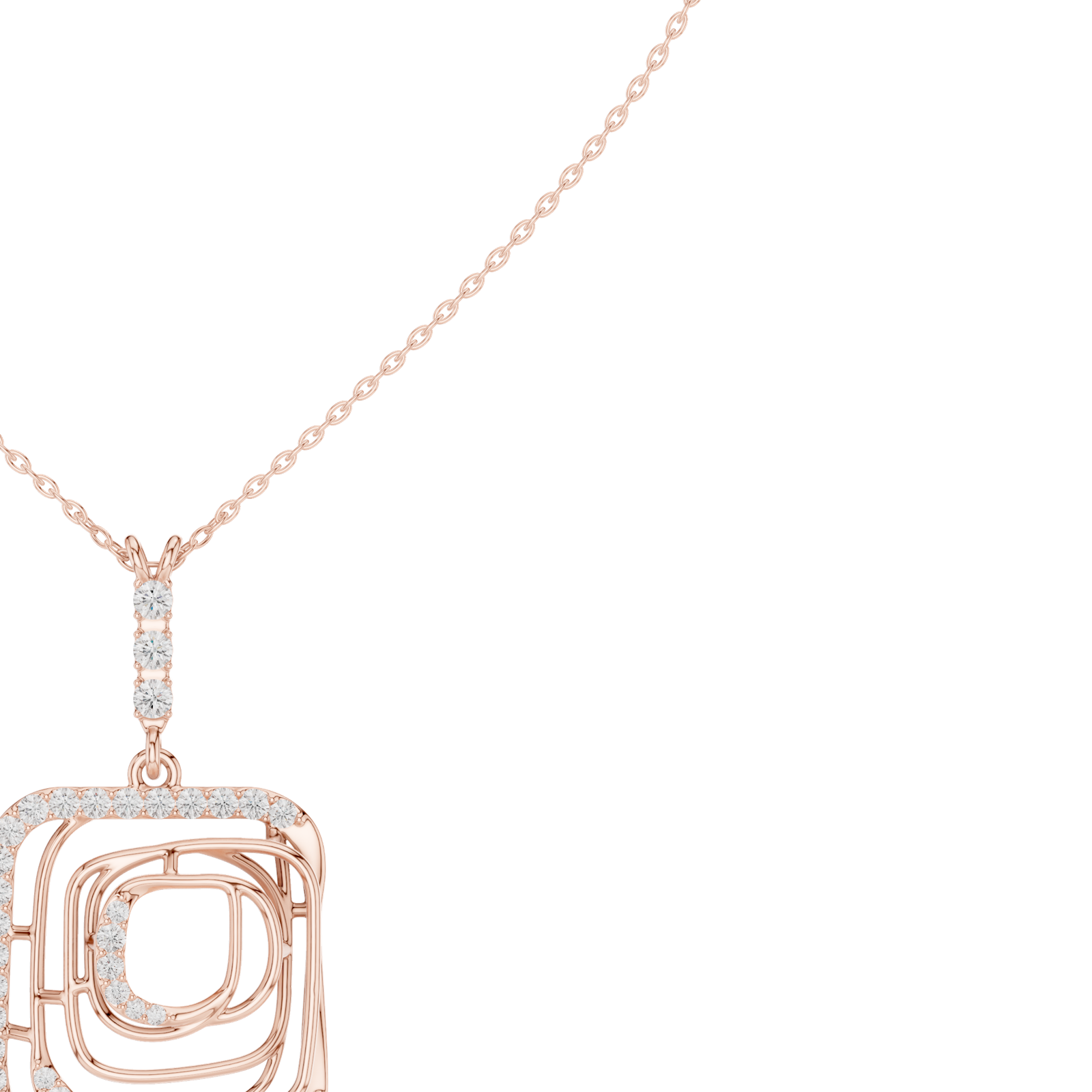 Gold Necklace SBWN (52), Rose Gold, view 3