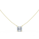 Gold Jewelry, Asscher center stone, Yellow Gold
