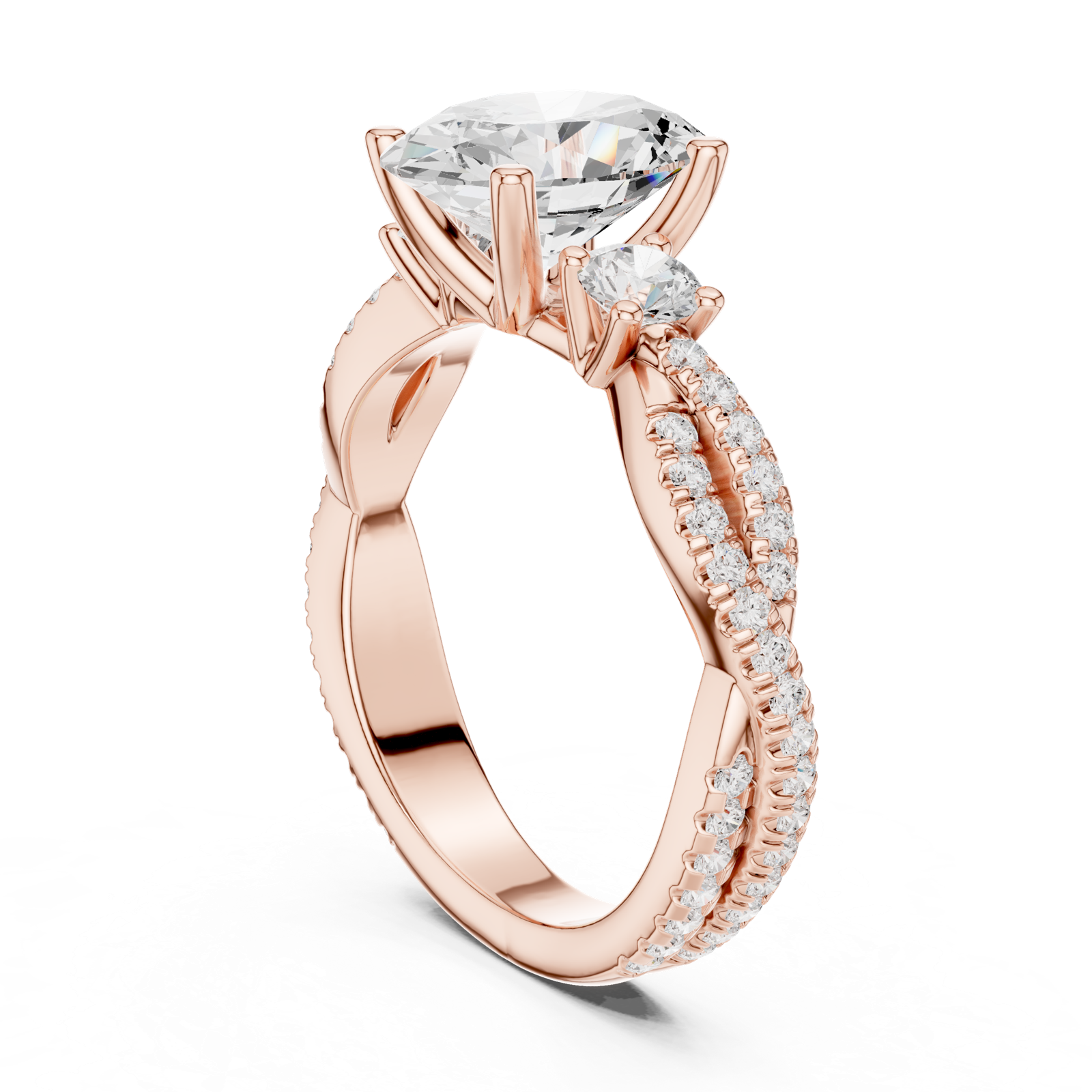 Gold Ring DDLR-1036, Rose Gold, view 1