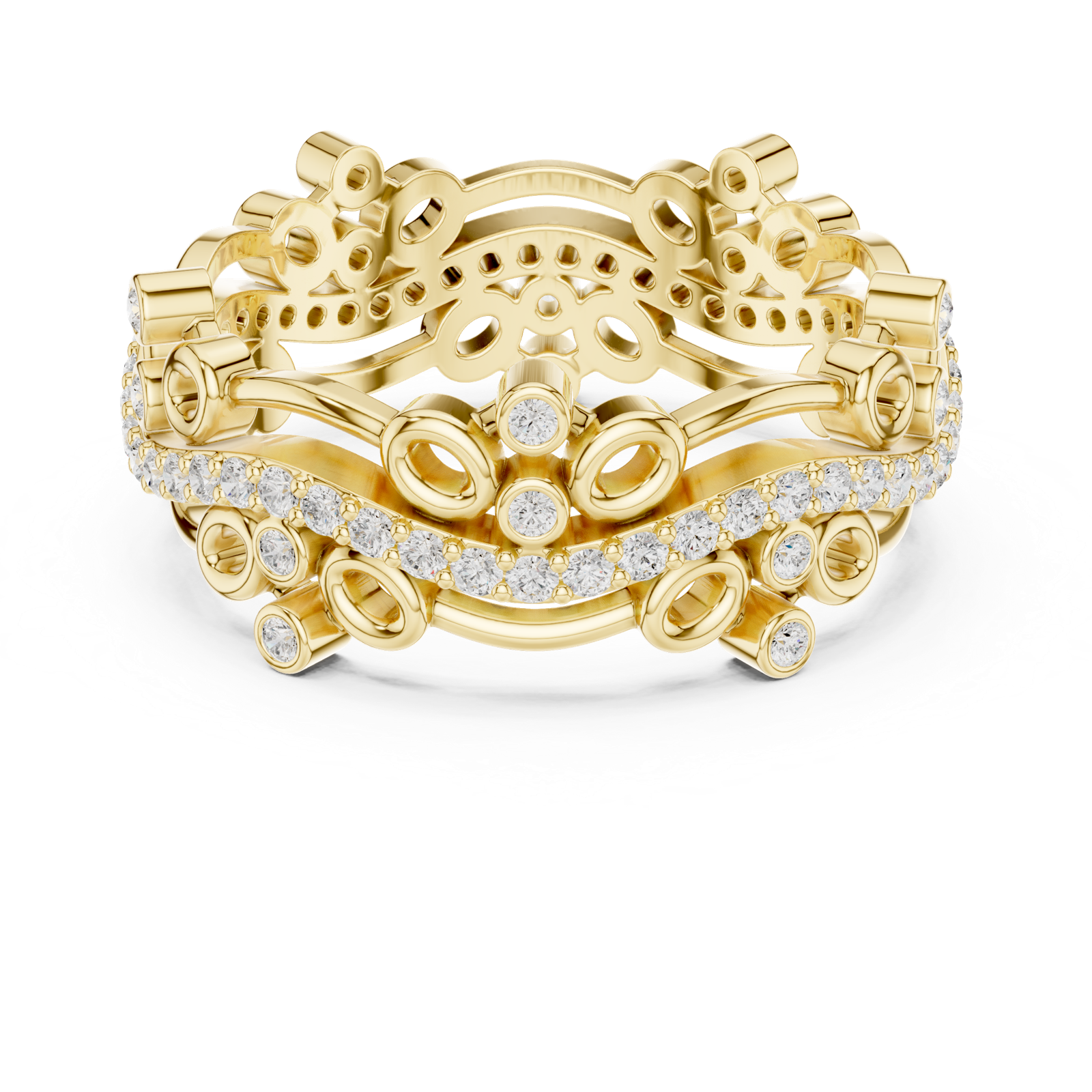 Gold Ring R44, Yellow Gold, view 4