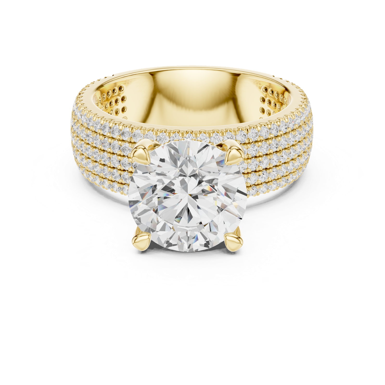 Gold Ring DDLR-1021, Yellow Gold, view 4