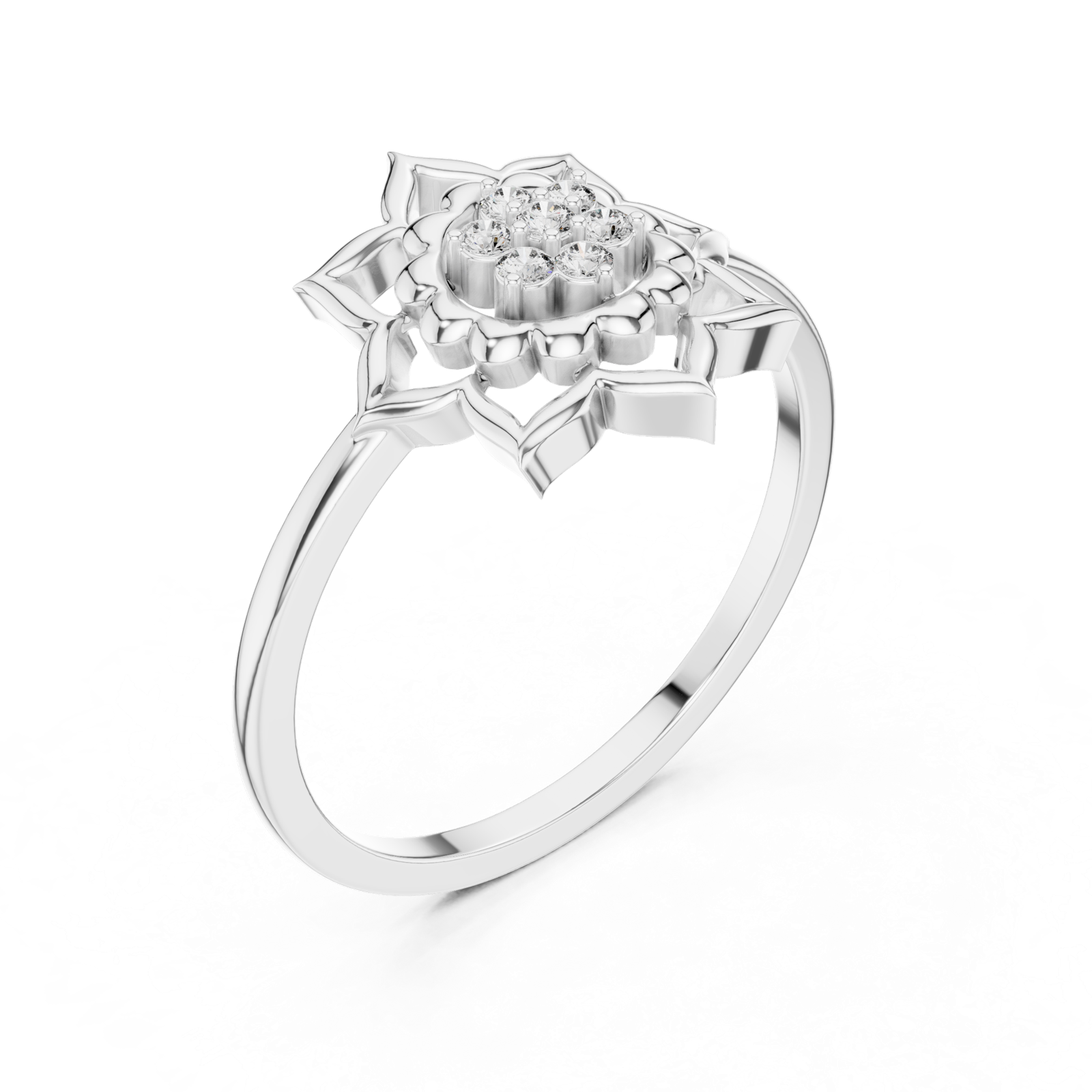 Gold Ring DR-6278, White Gold, view 2