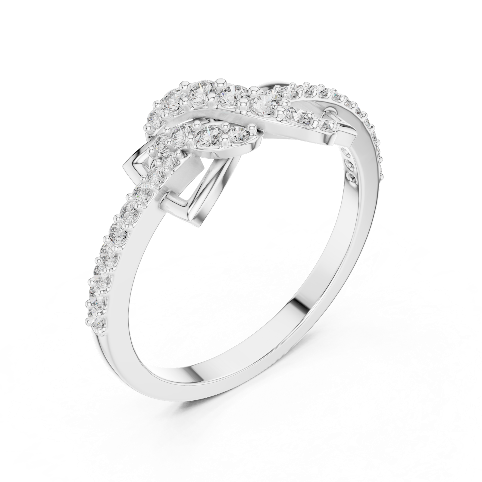 Gold Ring LR-01 (82), White Gold, view 2
