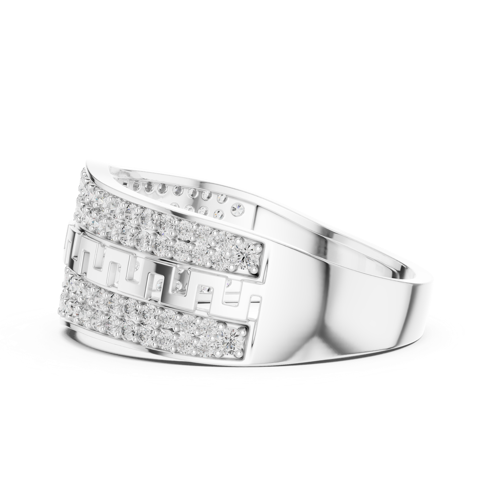 Gold Ring LR-01 (16), White Gold, view 3