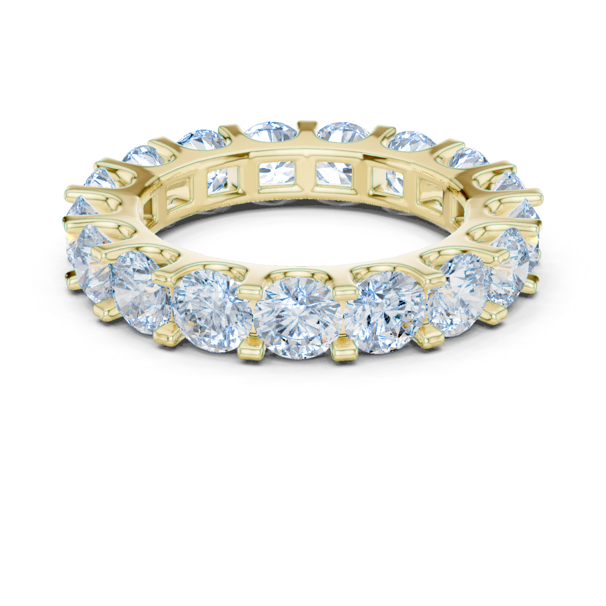 14K Solid Gold Lab Diamond Eternity Ring, Yellow Gold