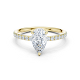 Gold Jewelry L36-15, Pear center stone, Yellow Gold