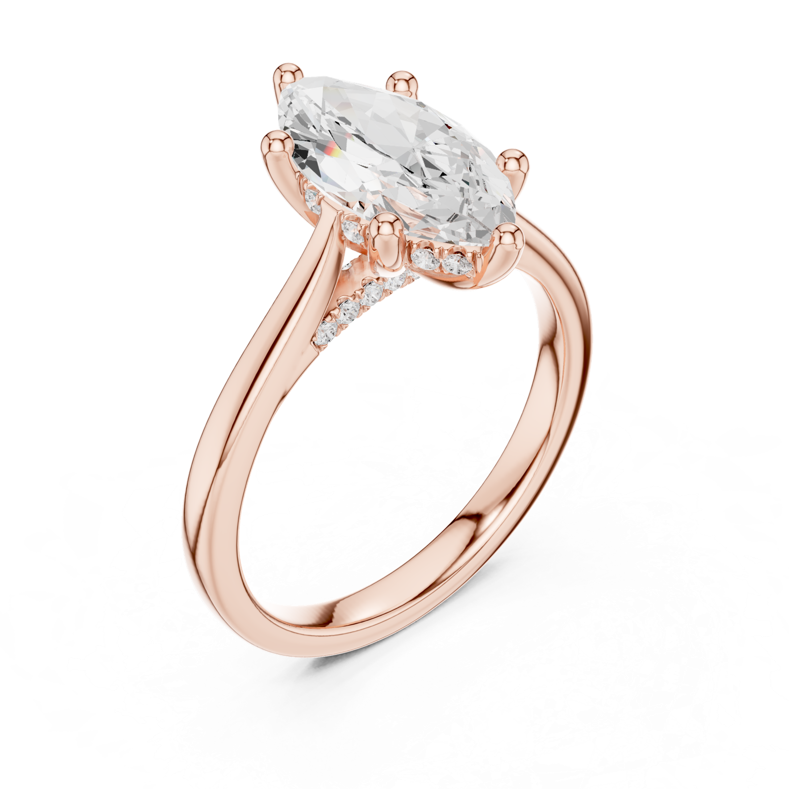 Gold Ring DDLR-985, Rose Gold, view 2