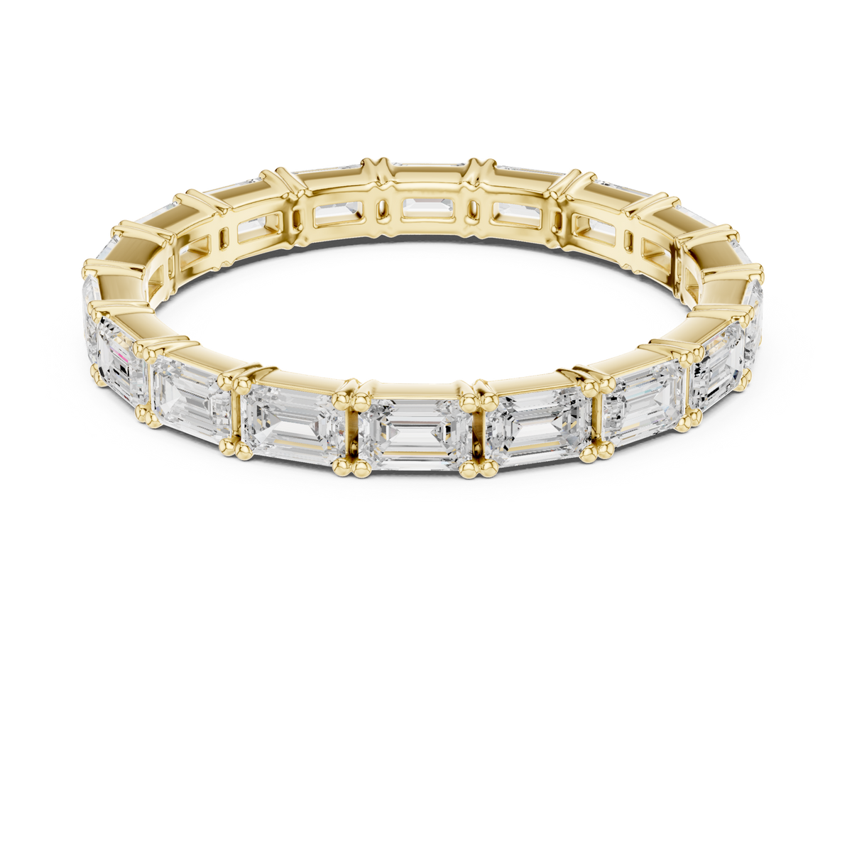 14K Solid Gold Lab Diamond Eternity Ring, Yellow Gold