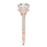 Gold Ring DDLR-177, Round center stone, Rose Gold, view 3