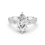Gold Ring DDLR-281, Marquise center stone, White Gold
