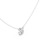 Gold Jewelry DDPS-001, Pear center stone, White Gold, view 2