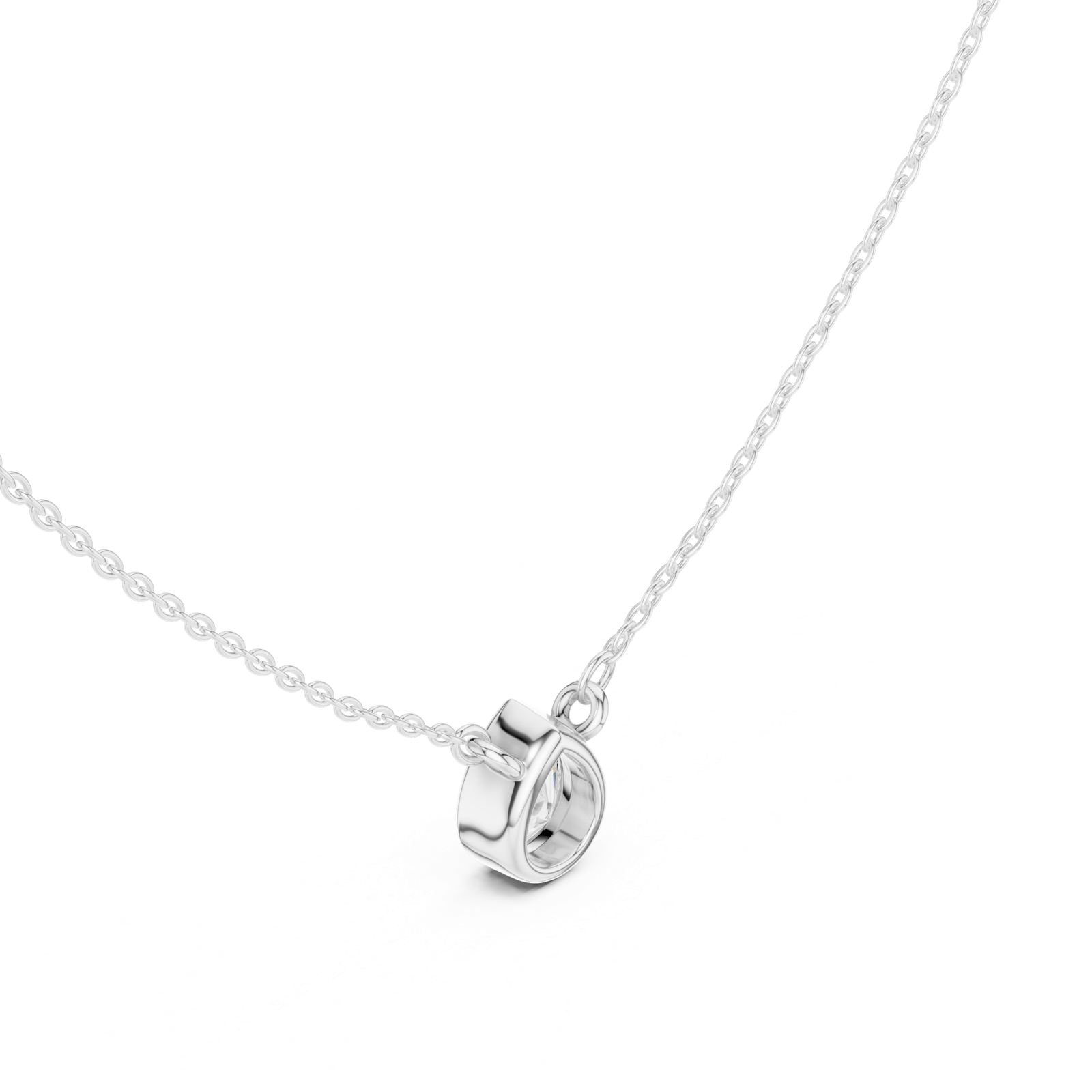 Gold Jewelry DDPS-001, Pear center stone, White Gold, view 2