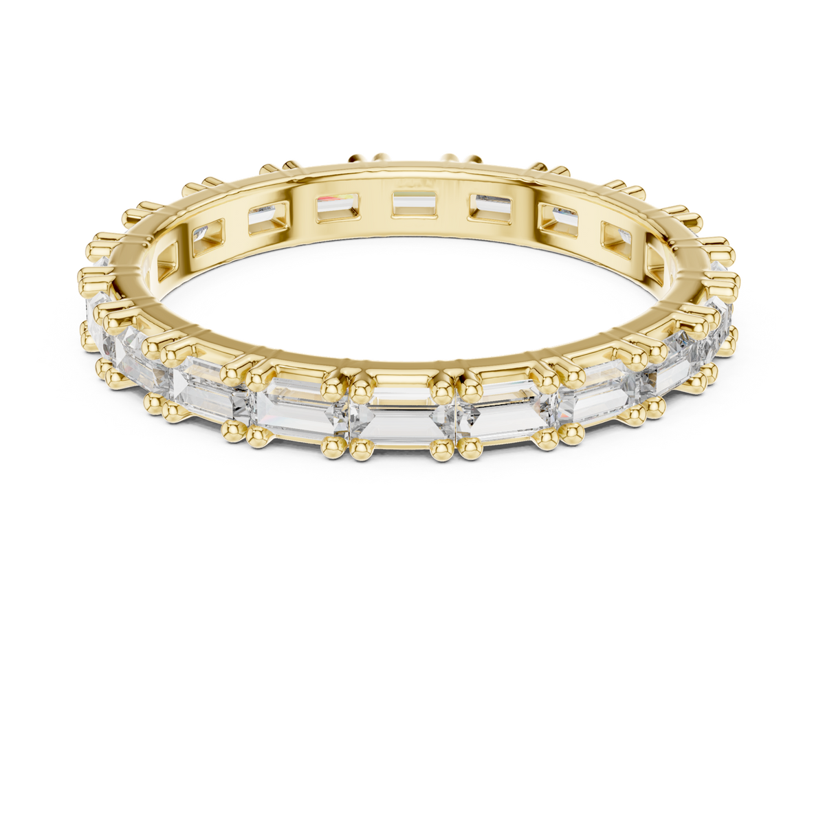 14K Solid Gold Lab Diamond Eternity Ring, Yellow Gold