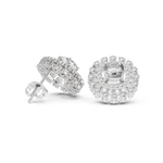 14K Solid Gold Lab Diamond Halo Earrings, White Gold, view 1