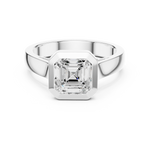 Gold Jewelry L36-3, Asscher center stone, White Gold, view 4