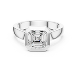 Gold Jewelry L36-3, Asscher center stone, White Gold, view 4