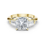 Gold Jewelry, Cushion center stone, Yellow Gold