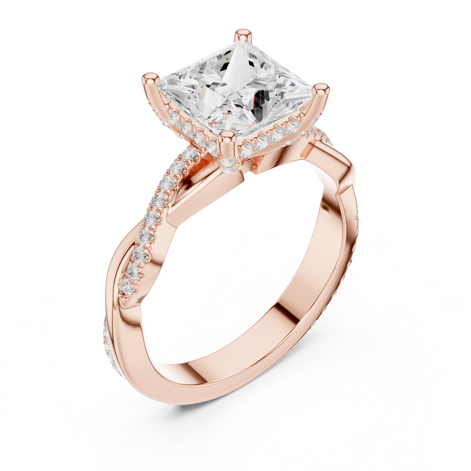 Gold Ring DDLR-883, Rose Gold, view 2
