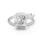 Gold Jewelry, Cushion center stone, White Gold