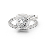 Gold Jewelry, Cushion center stone, White Gold