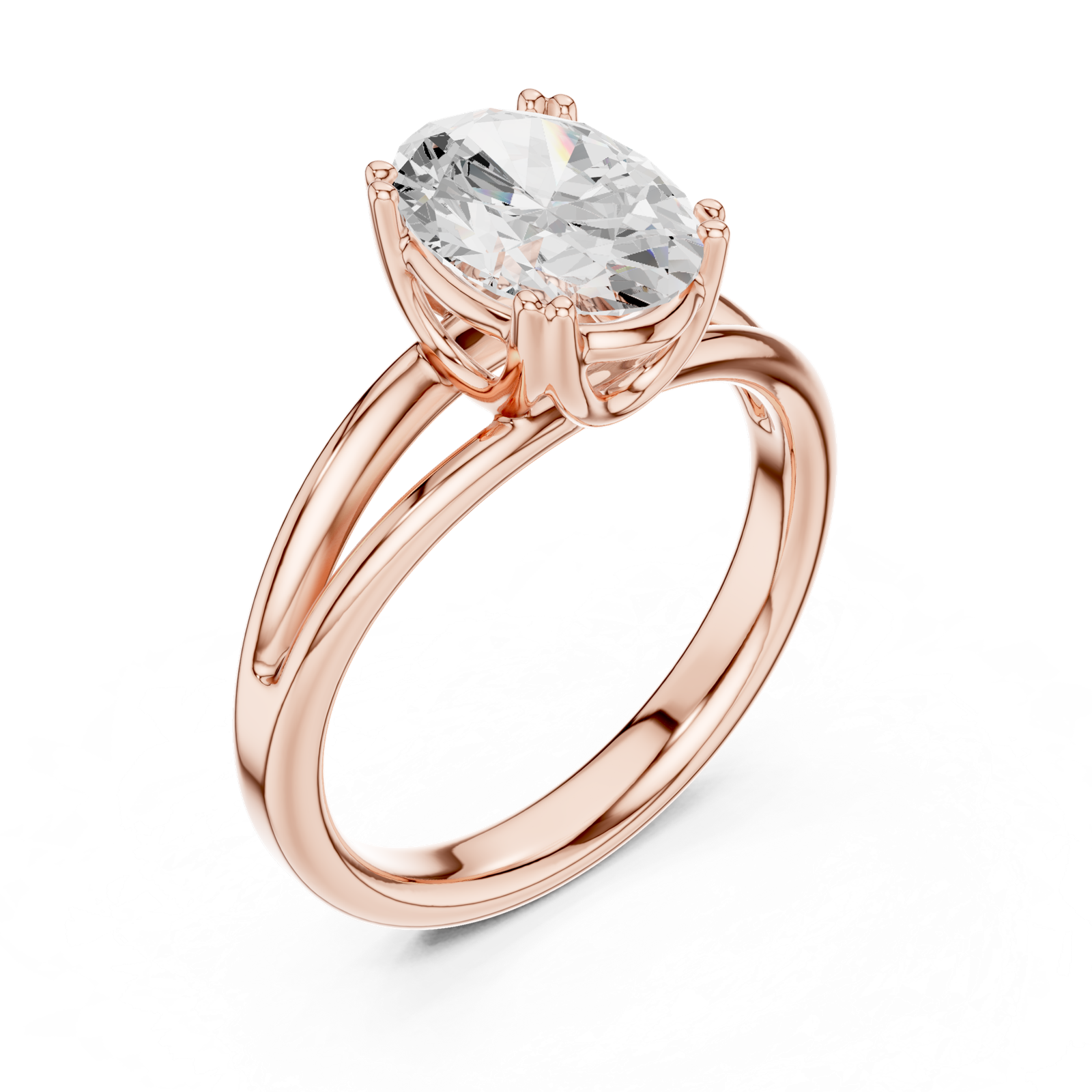 Gold Jewelry L36-7, Oval center stone, Rose Gold, view 2