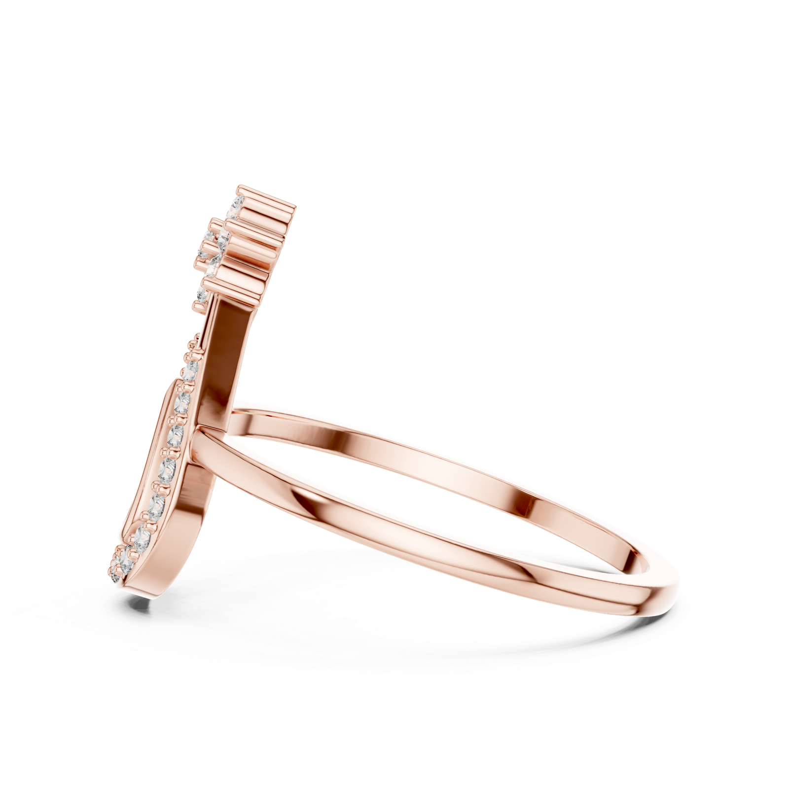 Gold Ring DR-6260, Rose Gold, view 3