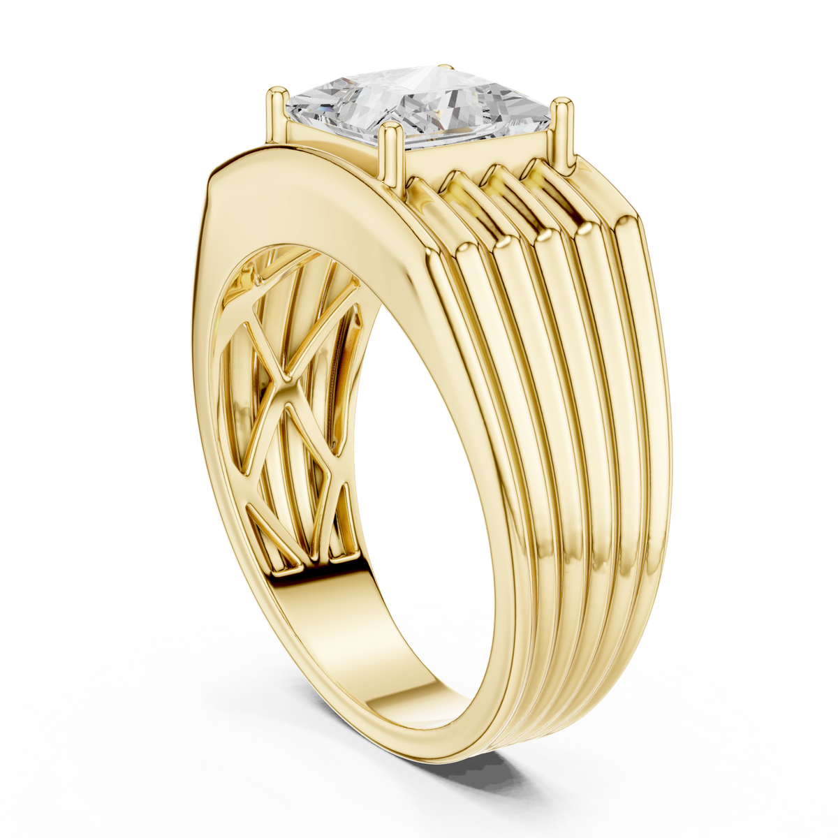 14K Solid Gold Lab Diamond Solitaire Ring, Yellow Gold, view 1