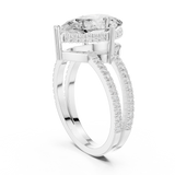 Gold Jewelry L36-13, Pear center stone, White Gold, view 1