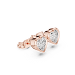 Gold Jewelry, Heart center stone, Rose Gold, view 1