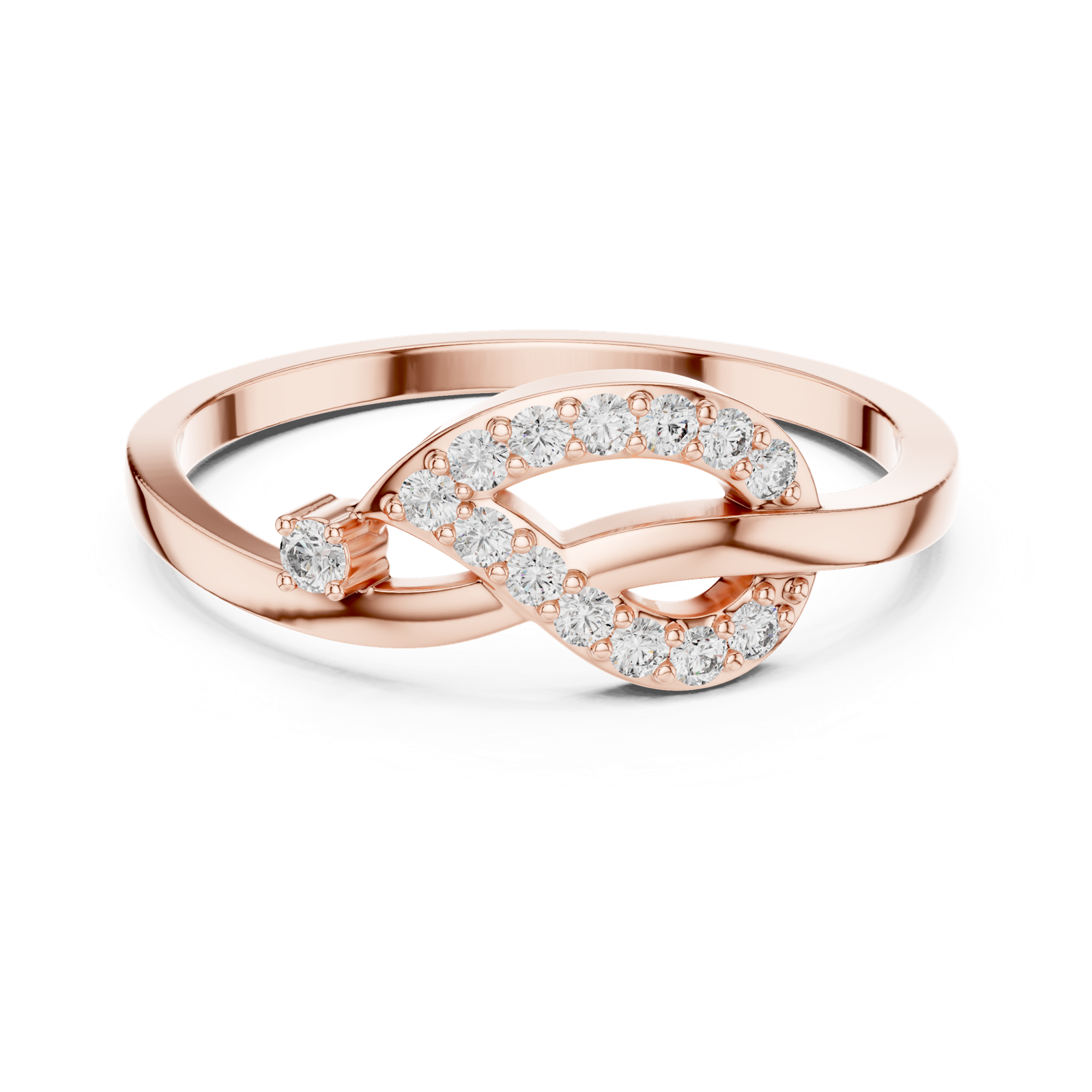 Gold Ring DR-6298, Rose Gold, view 4