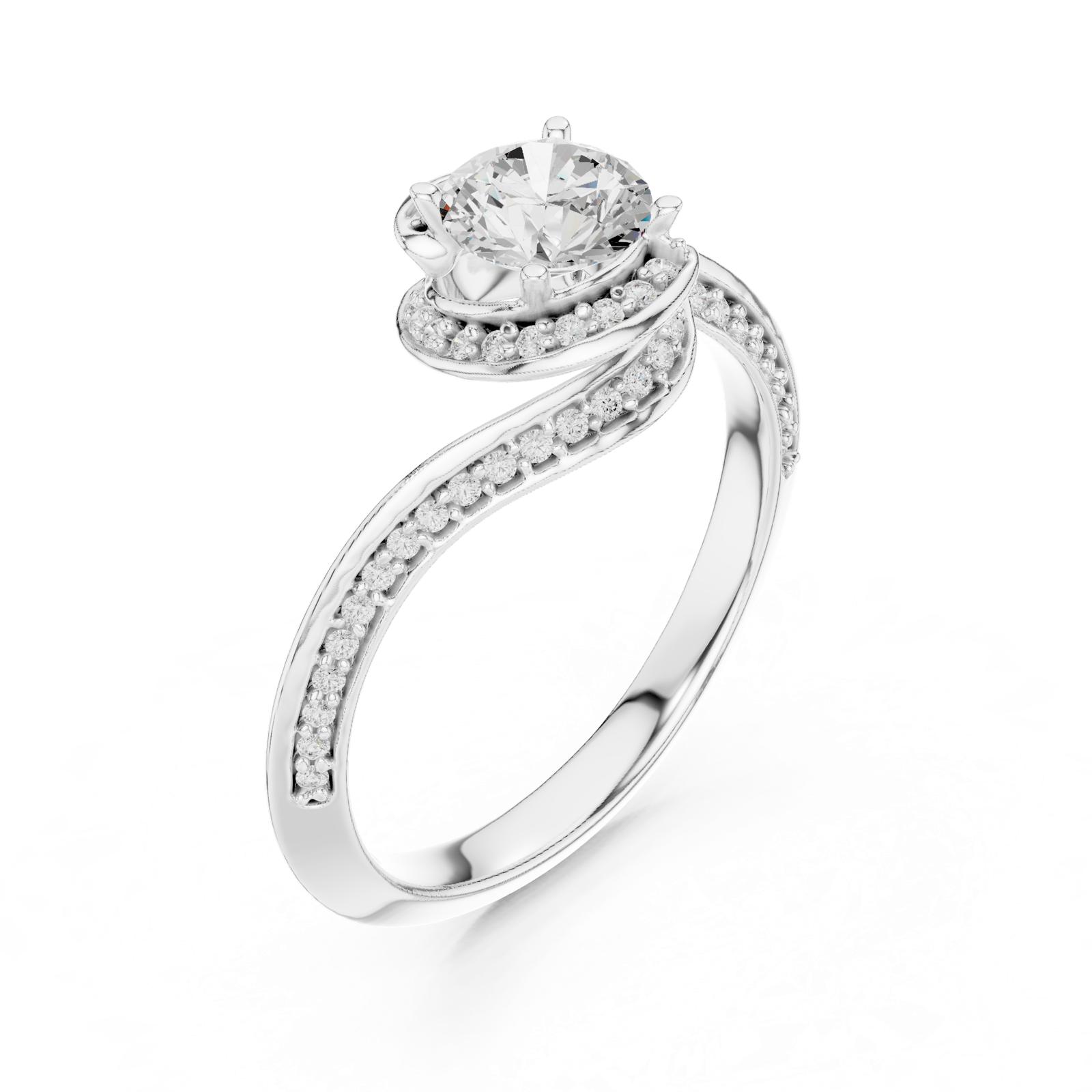 Gold Ring LR-0279, White Gold, view 2