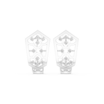 14K Solid Gold Lab Diamond Cluster Earrings, White Gold
