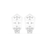 14K Solid Gold Lab Diamond Cluster Earrings, White Gold