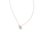 14K Solid Gold Lab Diamond Pendant Necklace, Rose Gold, view 2