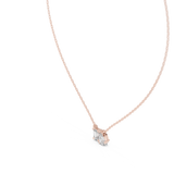 14K Solid Gold Lab Diamond Pendant Necklace, Rose Gold, view 2