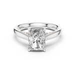 Gold Jewelry L36-18, Radiant center stone, White Gold