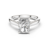Gold Jewelry L36-18, Radiant center stone, White Gold