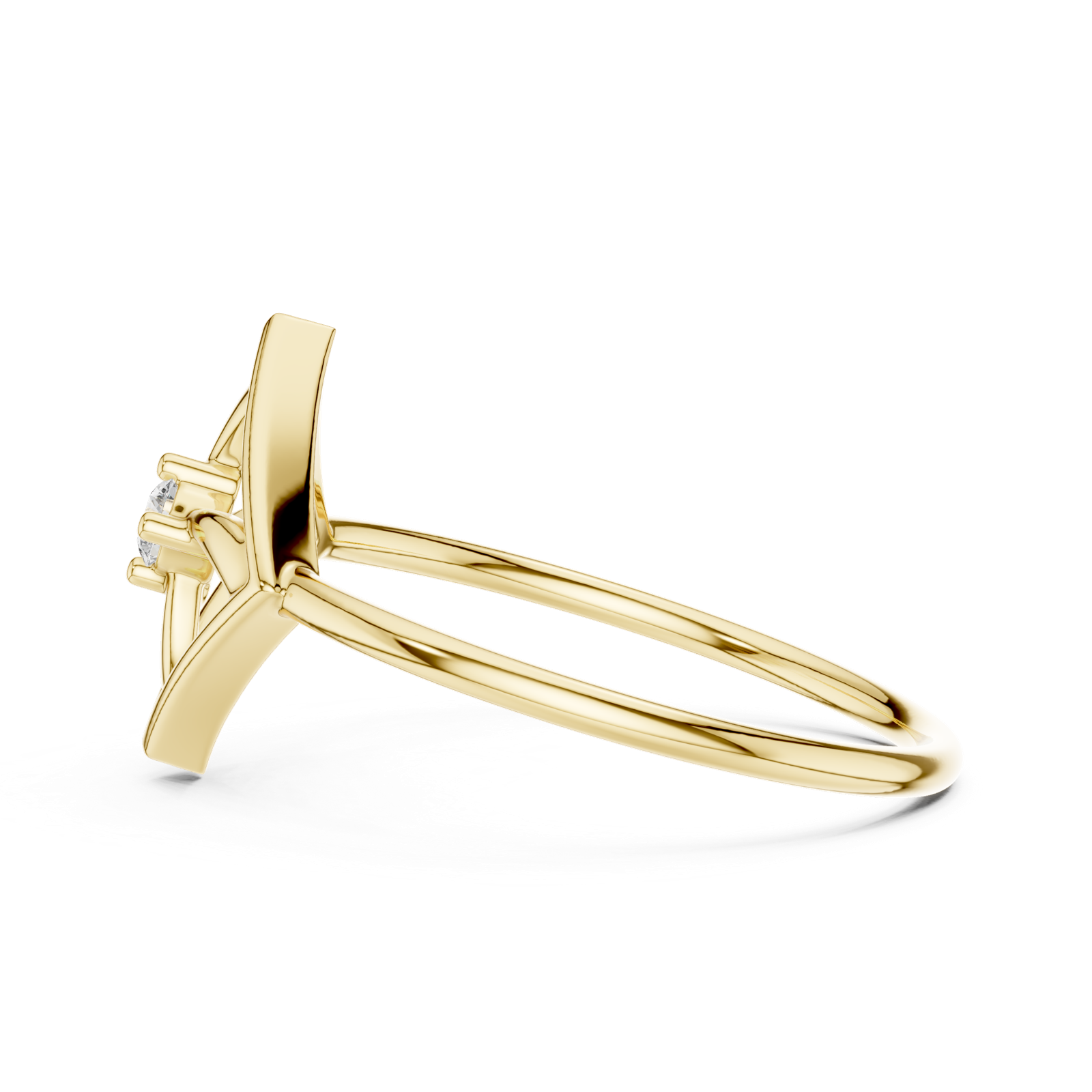 Gold Ring DR-6250, Yellow Gold, view 3