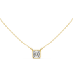 Gold Jewelry, Asscher center stone, Yellow Gold, view 4