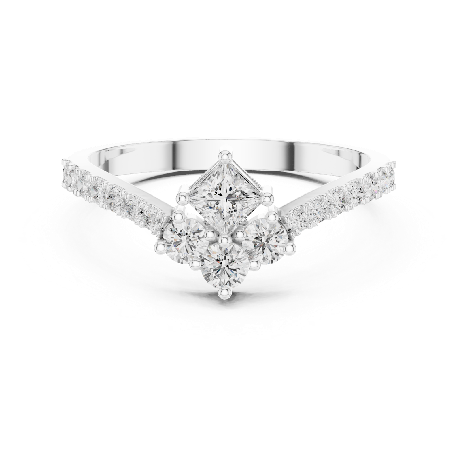 Gold Ring HLR-44, White Gold, view 4