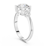 Gold Jewelry L35-66, Round center stone, White Gold, view 1