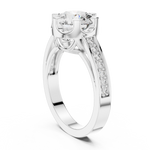 14K Solid Gold Lab Diamond Solitaire Ring, White Gold, view 1