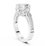 14K Solid Gold Lab Diamond Solitaire Ring, White Gold, view 1