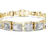14K Solid Gold Lab Diamond Bracelet, Yellow Gold, view 4