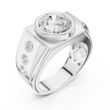 Gold Men's Ring GGR-0003, White Gold, view 2