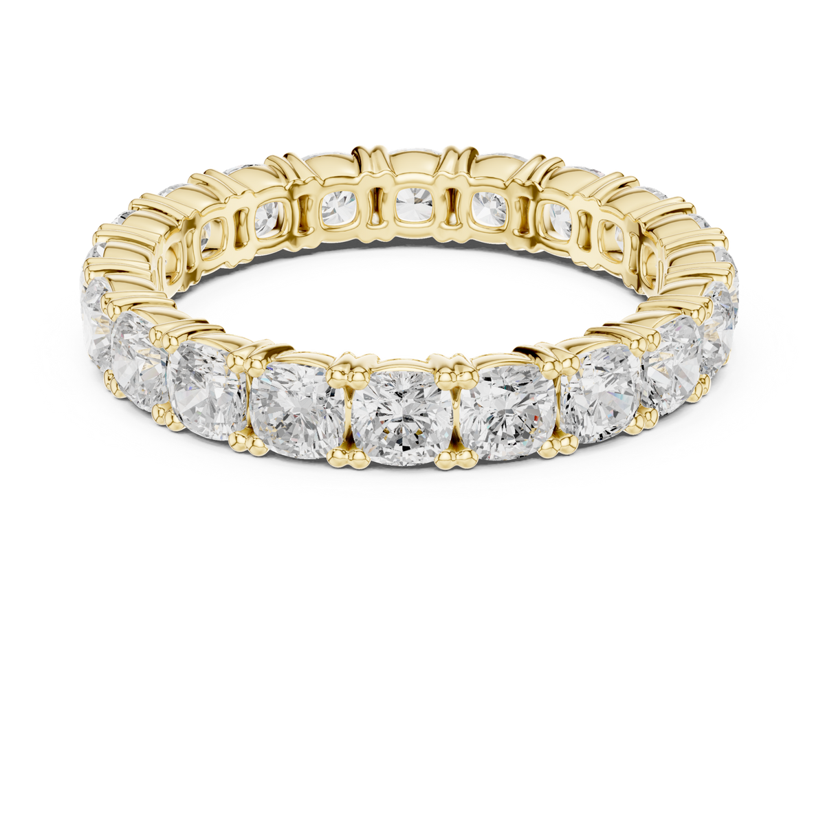 14K Solid Gold Lab Diamond Eternity Ring, Yellow Gold